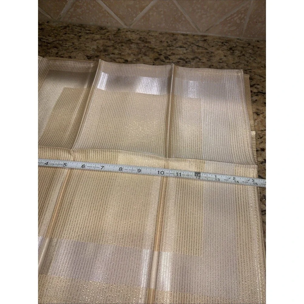 Metallic Gold Stripe Polyester Napkins NWOT 15in Square